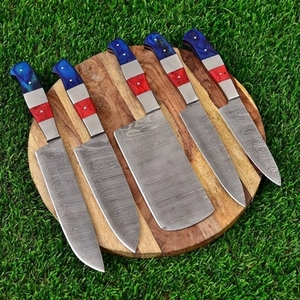 Handmade Carbon Steel Sustainable Multifunction Chef <b>Knife</b> <b>Set</b> 5 Pieces Razor <b>Sharp</b> High Carbon Forged Customizable Wholesale - Product Image 3
