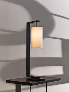 Modern Minimalist <b>LED</b> Table Lamp E27/E26 AC <b>Wire</b> Rectangular Metal Frame Fabric Shade Warm <b>Light</b> for Hotel Bedside Floor Lamp - Product Image 2
