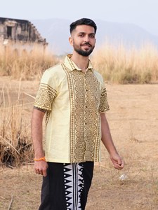 Men Hand Block Printed Cotton Short Sleeve <b>Shirt</b> Men’s Casual Summer Wear Sustainable Artisanal Festive Outfit Top - Product Image 2