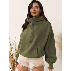 Sweat-shirts à capuche zippés pour femmes, coupe oversize, style décontracté, à manches longues, vente en gros - Product Image 2