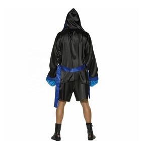 Batas de boxeo de satén de longitud completa para hombre de alta calidad con capucha Impresión de logotipo personalizado Color sólido para luchadores de MMA - Product Image 4