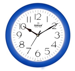 Sonam <b>Round</b> Plastic Wall Clock Analog Quartz Silent Orange Frame White Dial 797-CL Made In India - Product Image 3