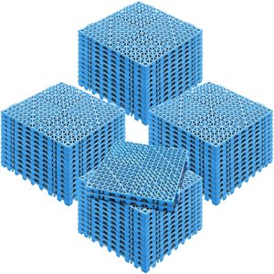 50 Pezzi Piastrelle Drenanti Incastrabili in PVC Morbido Blu 30x30 cm, Antiscivolo, per Pavimentazione in Plastica - Product Image 1