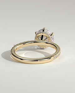 แหวนเพชรเม็ดเดี่ยวทรงกลม 3.5 กะรัต ทองคำแท้ 14K เพชรเพาะเลี้ยงในห้องปฏิบัติการ ฝังแบบ 6 กรงเล็บ ประดับเพชรแบบพาเว่ E VVS2 พร้อมวงแหวนซ่อนแบบฮาโล ดีไซน์หรูหราสำหรับเจ้าสาว ปี 2026 - Product Image 2