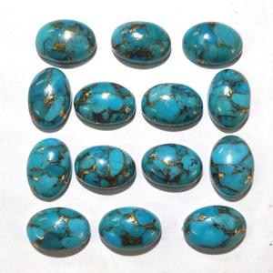 Pierre précieuse en cuivre vert Shagufta Bano, cabochon ovale naturel 10x14 pour la fabrication de bijoux du Rajasthan - Product Image 3