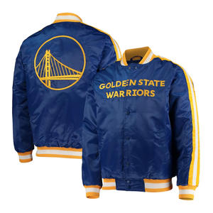 Veste bomber en satin de soie en gros |   Veste universitaire classique de style Letterman |   Broderie personnalisée du logo de l'équipe |   Grande taille - Product Image 1