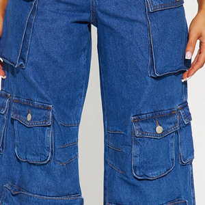 Custom Ladies Baggy <b>Pant</b> High Waist Fashionable 6 Pocket Denim Jeans Oversize Women's <b>Cargo</b> Jeans <b>Pants</b> OEM Service 2026 - Product Image 5