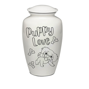 Urne de crémation pour animaux de compagnie Mémorial funéraire Urne artisanale ligne continue Un chien donne une patte à une personne meilleure qualité Prix personnalisé - Product Image 6