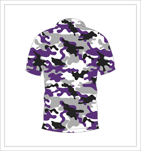 Mens Purple Camo Polo Shirt Short Sleeve Printed Casual Summer Golf T Shirt - Product Image 2