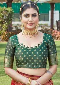 Sari de Seda Banarasi de Diseño de Primera Calidad para Mujer, Ropa Tradicional India Cómoda, Disponible a un Precio Competitivo - Product Image 5