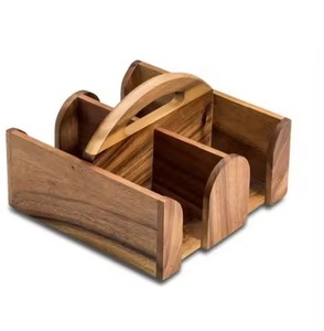 Caja de Almacenamiento de Madera, Diseño Rústico Rectangular con Asa Transparente, Organizador de Artículos de Cocina, Cesta de Madera - Product Image 4