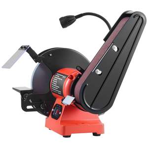 Professional 350W 8" <b>Bench</b> Grinder 2" X 28" Belt <b>Sander</b> Combo LED Work Light Protective Eye Shield Model D0100X3KXNJ for - Product Image 1