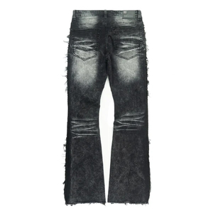 Pantalones Vaqueros Desgastados para Hombre, Cintura Media, Cierre de Botones, Estilo Urbano, Denim Lavado a la Piedra, Unisex - Product Image 5
