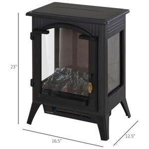 Cheminée électrique 23 pouces avec effet de flamme LED, 750W/1500W, insert autoportant pour usage intérieur, pour maison et hôtel, en verre et métal - Product Image 3
