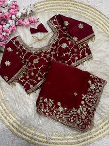 Indian Boutique Stylish Fancy Fendy Satin Saree <b>Blouse</b> with Ethnic Design Party & Wedding Soft Fabric Latest Trendy Women's Wear - Product Image 4