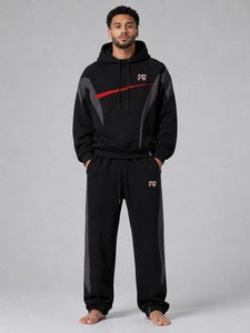 Premium Tracksuit Set Full Zip Hoodie and Jogger Pants Soft Fleece <b>Athletic</b> Training Running Gym Workout Casual Streetwear Men - Product Image 1