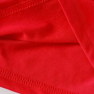T-shirt unisexe rouge à manches courtes avec imprimé panda sur la poche, haut décontracté d'été 100% coton, design cartoon, logo sur le devant - Product Image 6