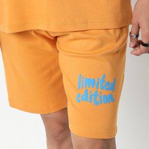 Ensemble T-shirt et short streetwear personnalisé en coton 100% à séchage rapide, respirant, avec épaules tombantes et impression en relief, vente en gros - Product Image 5