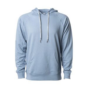 Sweat-shirt à capuche unisexe léger en molleton French Terry, coupe raglan, doux, vierge, multicolore, vente en gros, logo personnalisé B2B - Product Image 3