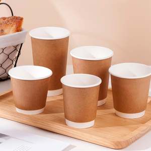 Vasos de Papel Kraft Ripple Wall Desechables para Bebidas Calientes 3/4/5/8/12/16OZ, Vasos de Café de Pared Simple/Doble - Product Image 6