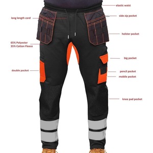 Pantalon de travail cargo réfléchissant 100 % coton de haute qualité pour hommes, vêtements de protection pour ouvriers du bâtiment, randonnée en extérieur - Product Image 4