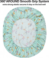 Parure de draps en satin imprimé botanique moderne de haute qualité, 6 pièces, drap plat, drap-housse, 4 taies d'oreiller, 200TC, durable et respirant