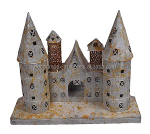 Maison de table en fer finition verte pour la décoration intérieure Noël maison cadeaux maison salon table décorative - Product Image 2