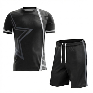 Conjunto de Uniforme de Fútbol Verde Personalizado, Impresión por Transferencia de Calor, Cuello Redondo, Manga Corta, Absorbe la Humedad, 100% Poliéster, Ropa Deportiva Unisex - Product Image 6