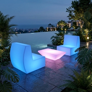 Promotional bar Illuminated Wholesale Outdoor Pub <strong>Lounge</strong> Sectional Plastic <strong>Light</strong> up Nightclub Furniture Glow Led Sofa - Product Image 2