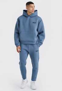 Sudadera con Capucha para Hombre, Casual, de Invierno, Azul, de Poliéster/Algodón, con Bolsillo Frontal Tipo Canguro, Servicio OEM, Diseño Liso - Product Image 4
