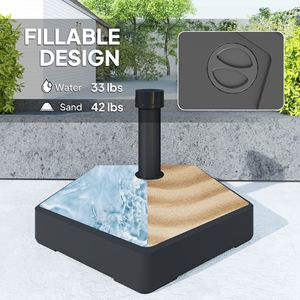 Base per Ombrellone da Esterno Rinforzata 33 libbre, Riempibile con 42 libbre di Acqua, per Raggi di 2.5m, 3.5m, 2m - Product Image 4