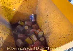 Broyeur de fûts de peinture à double arbre semi-automatique pour la transformation des métaux usagés, à vendre à l'exportation - Product Image 2