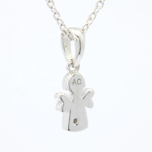 Collar con Colgante de Ángel en Plata de Ley Hecho a Medida, Joyería de Moda con Baño de Rodio y Circonita como Piedra Principal, Set de Regalo - Product Image 4