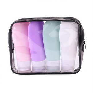 Travel Bottle Set 90ml Silicone Portable For <b>Camping</b> Travel Business Trips EVA Pouch With Zipper <b>Storage</b> Case - Product Image 2