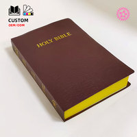Alkitab Kulit Asli Kustom Sampul Keras Embossing Foil Stamping Offset Printing Kertas Karton Pabrik OEM Premium