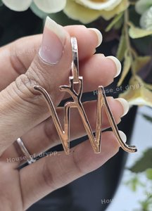 Colgante de Letra con Moissanita VVS Chapado en Rodio y Piedras Redondas de Corte Brillante Engastadas con Garras, Colgante Unisex de Lujo - Product Image 4