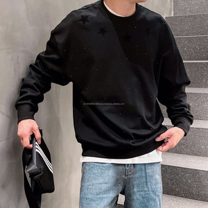 Nouveau pull à col rond personnalisé pour hommes Impression de sweat à manches longues à col étoilé Sweat-shirt à la mode à strass Hot Fix - Product Image 5