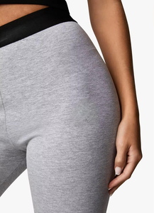 Leggings de yoga taille haute gris uni sans couture avec taille élastique pour la gym - Product Image 6