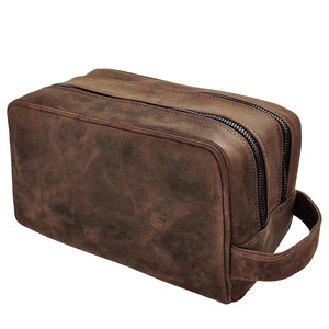 Luxury Genuine Leather Tactical Backpack Zipper Closure Waterproof Design for Outdoor Travel Shaving Accessories Skincare - Product Image 2
