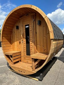 Sauna panoramique de style nordique, cabine de sauna extérieure à bois avec façade entièrement vitrée - Product Image 3