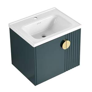 Vanità da bagno da 24 pollici con porta chiusa morbida e lavandino per piccoli bagni - Product Image 1