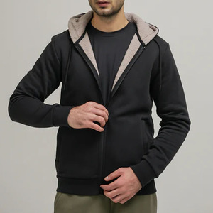 Hot Selling Fashionable Slim Fit Regular Fit Men Winter Hooded Solid top Heavyweight Men Tracksuits 100% Cotton Training Wear - Product Image 5