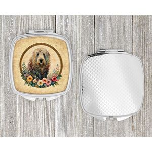 Komondor Flowers, espejo de maquillaje compacto de viaje, espejo de bolsillo plegable de mano para mujeres y niñas, Idea de regalo decorativa - Product Image 4