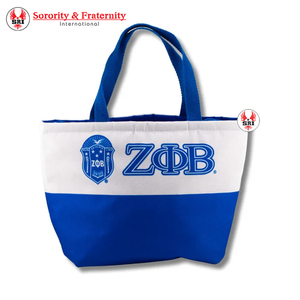 Sac fourre-tout en polyester matelassé brodé de la sororité Zeta Phi Beta |   ZPB Fermeture éclair sublimée sur mesure pour femmes, style sororité grecque - Product Image 5