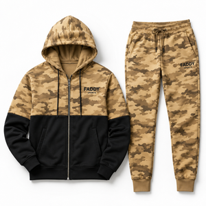 Ensemble de survêtement camouflage personnalisé pour homme, 2 pièces, sweat-shirt à capuche zippé, pantalon de jogging, streetwear, vêtements de sport pour homme - Product Image 6