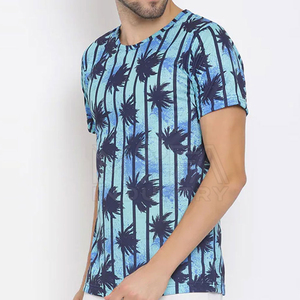 T-shirts tissés respirants personnalisés à la mode pour hommes, en polyester durable avec impression intégrale vibrante, parfaits pour l'été - Product Image 3