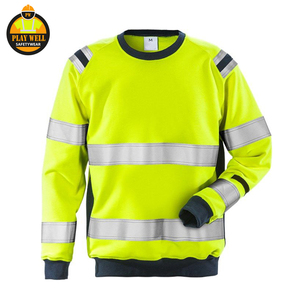 Sweat-shirt en polaire réfléchissant haute visibilité pour hommes, vêtements de travail de sécurité en polyester - Product Image 4