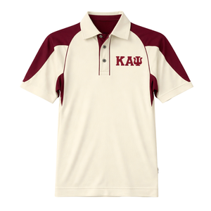 Camiseta Polo DriFit con Letras Griegas de Kappa Alpha Psi, Color Crema y Carmesí, Ropa de Fraternidad Griega con Ajuste Atlético y Comodidad Durante Todo el Día - Product Image 4