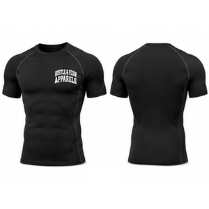 New Arrival Men Compression Shirts Short Sleeve Athletic Workout Sports Undershirt Base <b>Layer</b> Anti-Bacterial Compression Shirt - Product Image 5