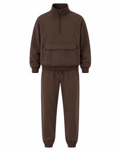 OEM Custom <b>Men's</b> Half Zip Hooded Windbreaker Set Lightweight Minimalist Business Casual Two Piece Streetwear <b>Men</b> Tracksuit Set - Product Image 2